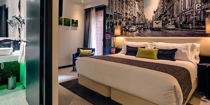 habitación deluxe hotel en Gran Vía Madrid